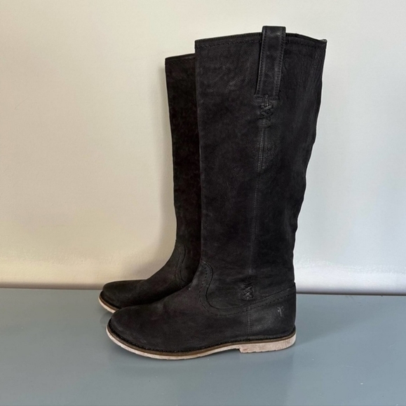 Frye Celia Black Leather Riding boots - Picture 2 of 9